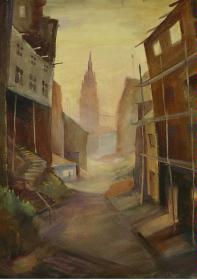 zerstörte Fahrgasse -1946-