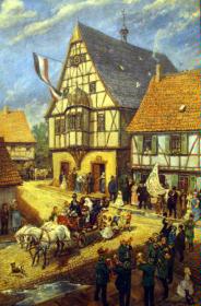 Seckbacher Rathaus (Ölbild)