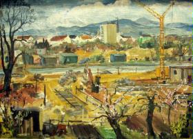 Blick vom Atelier zum Taunus