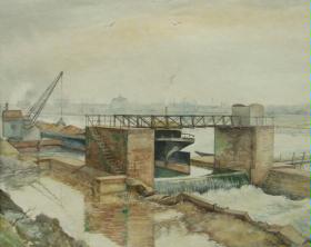 "Blaues Wasser" Staustufe Offenbach -1948-